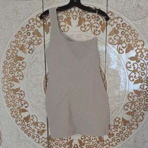 Aritzia Babaton One Shoulder Cream Dress